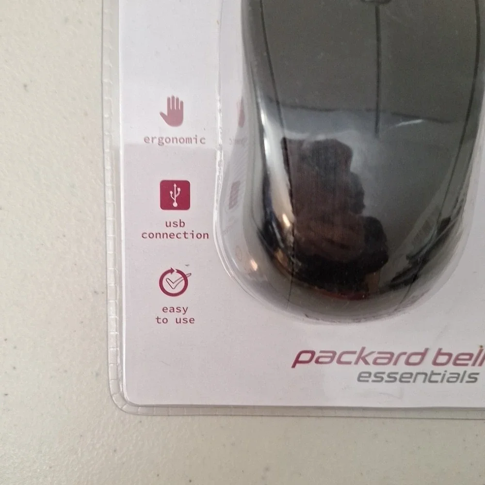 Packard Bell Wired Optical Mouse PBWM1206BK Ergonomic USB 2.0